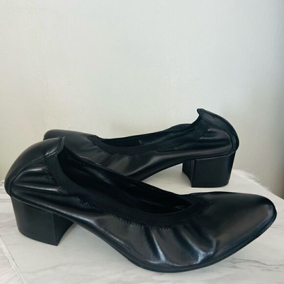 VANELi Gate Almond Toe Block Heel Leather Pump Shoe, Comfort Black, Size 7, NWOT - Picture 1 of 17